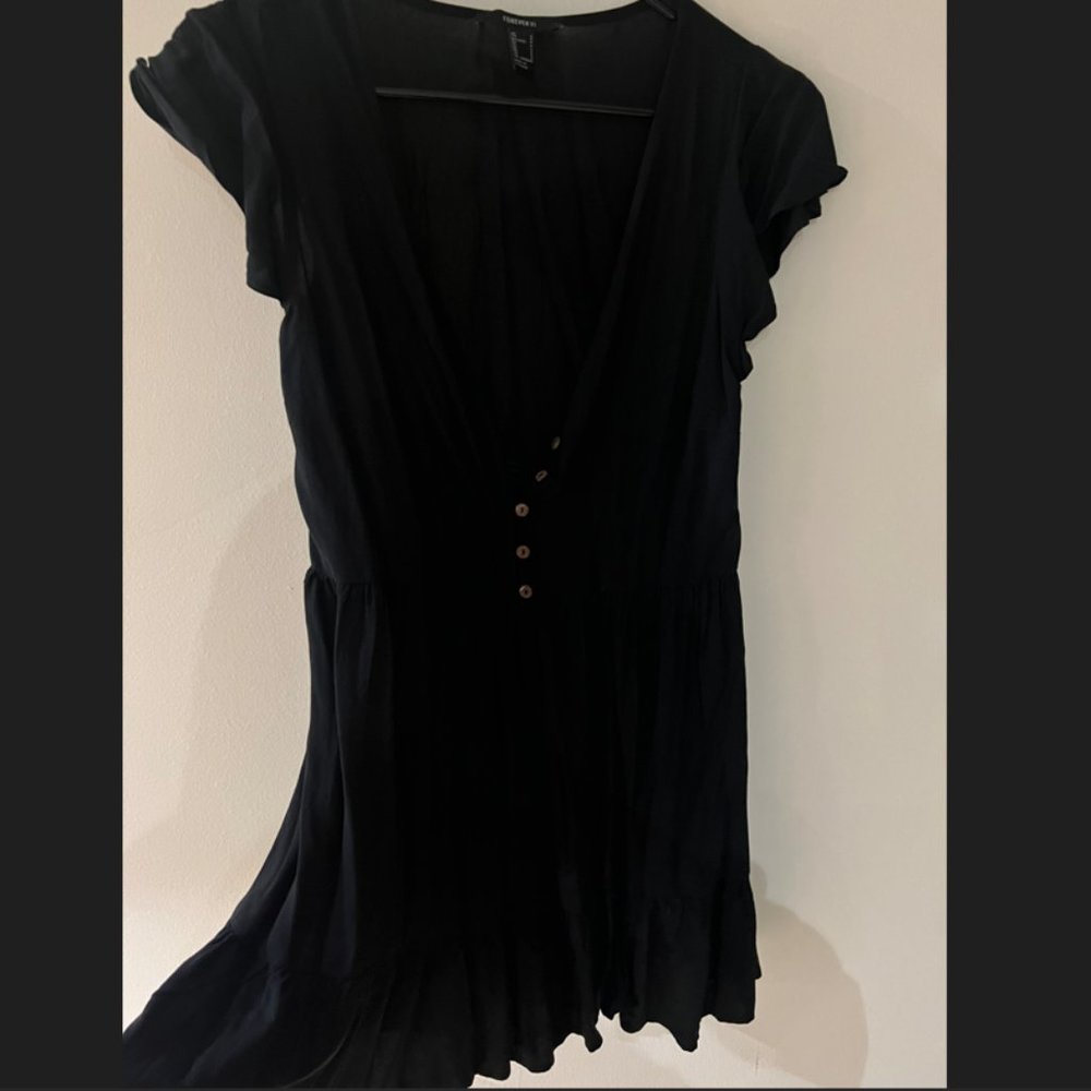 Black mini babydoll dress